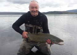 Paul Ryder with huge trout,Lake Thingvellir,trout fishing in Iceland
