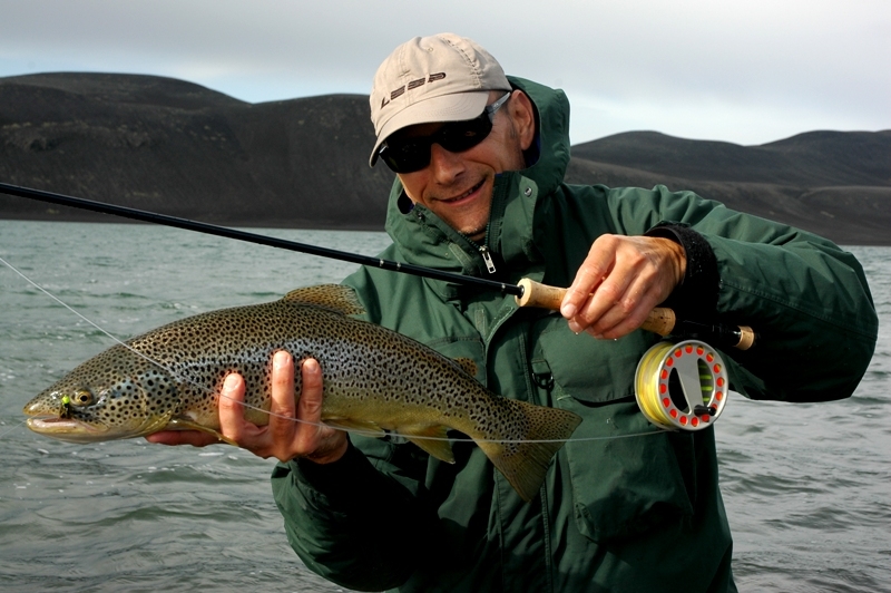 Brown trout fishing in iceland, highlands