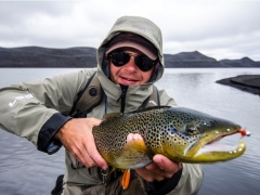 Brown trout fishing in iceland, highlands