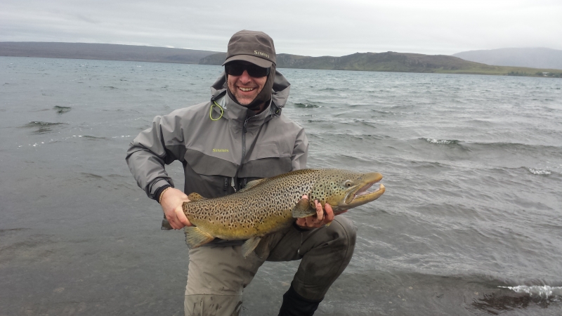 Matt with a 20 pound trout Lake Thingvellir