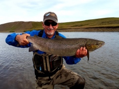 Dave Abbott with Nice hen from River Midfjardara.