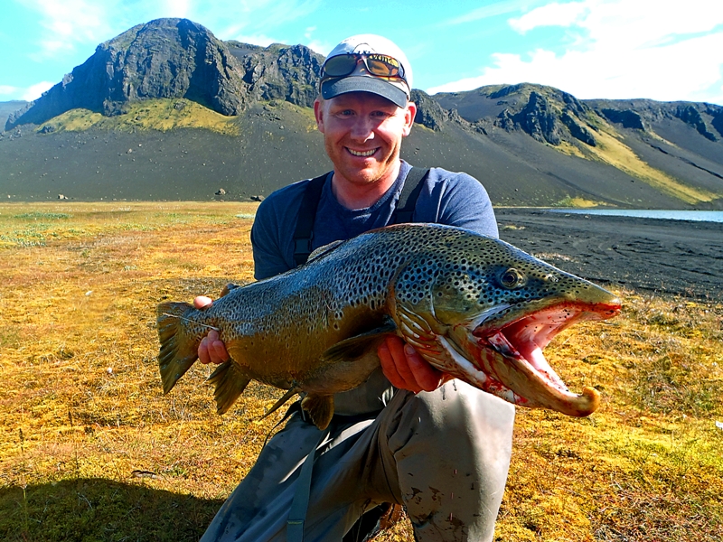8.2Kg trout from Lakes Veiðivötn